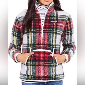 Vineyard Vines plaid super shep sherpa fleece VGUC